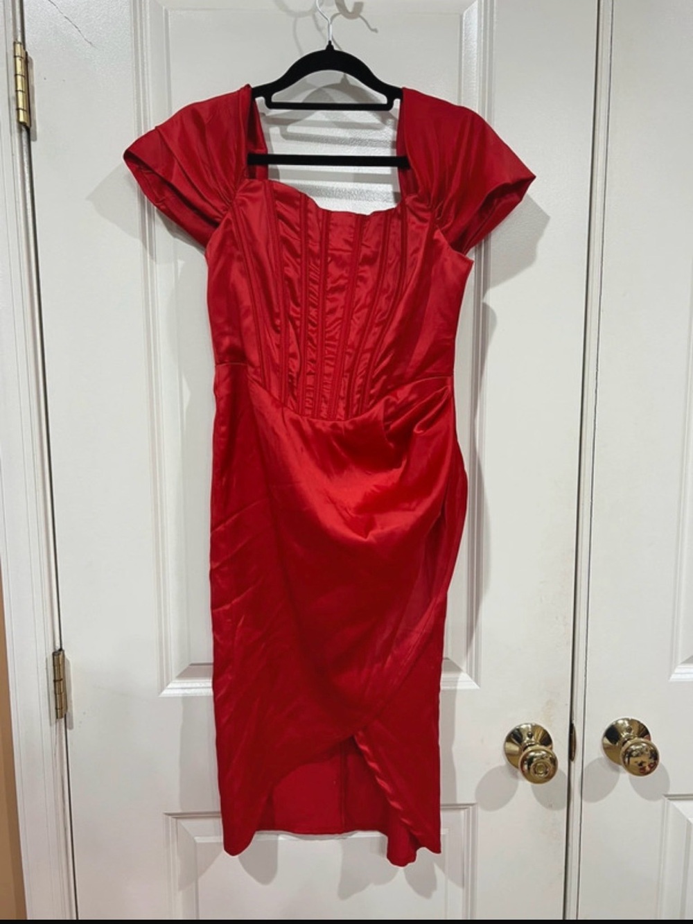 Red Satin Dress